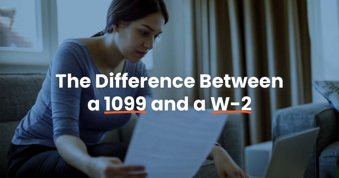 Woman sitting at her table reviewing tax forms on paper and her laptop.